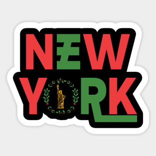 New York - Christmas Statue of Liberty Sticker